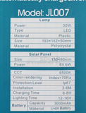 Fivestar Solar Remote Dual Led Flood Light 30W - Solar Warehouse SA