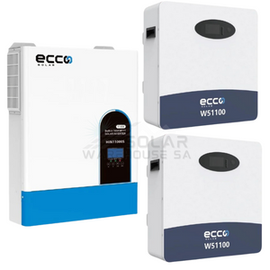11KVA MPPT Pure Sine Wave Load shedding Combo 2 X 5.12 KWH AH Battery