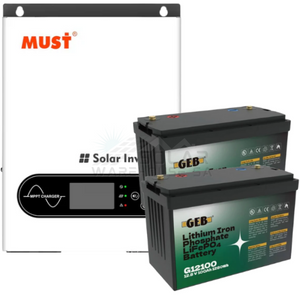 3.6 KVA Must Pure Sine Wave Combo 3600 Watt 2.56 KWh GEB Lithium Battery Combo