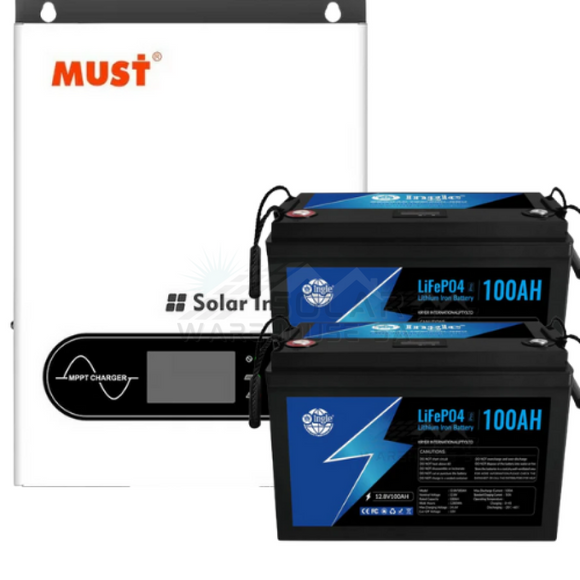 3.6 KVA Must Pure Sine Wave Combo 3600 Watt 2.56 KWh Lithium Battery Combo
