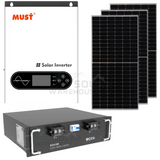 3.6Kva Must Pure Sine Wave Combo 3600 Watt 2.56 Kwh Lithium Battery 3X 450W Solar Panels