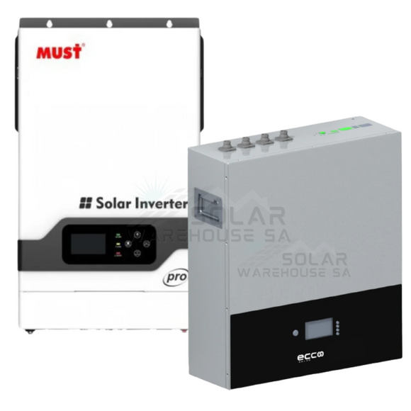 5.2 Kva Mppt Pure Sine Wave Load Shedding Must Combo 5200 Watt 5.12Kwh Lithium Battery