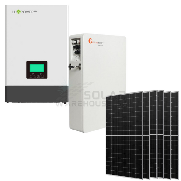 5Kva Luxpower Felicity 5.12Kwh Lithium Battery Lux-E-48100Lg04 Combo 6X Solar 555W Panels Mono