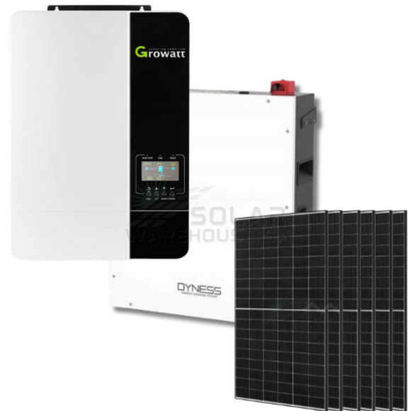5KW MPPT Growatt Load Shedding Dyness 5.12 KWh Combo Backup Power Kit 6X 445W Mono Solar Panels