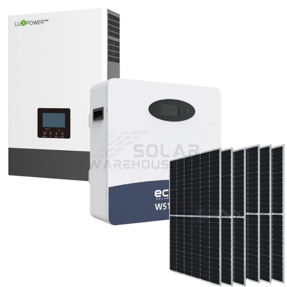 5Kw Mppt Luxpower 5.12 Lithium Battery Wm Combo Backup Power Kit 6X 450W Solar Panels