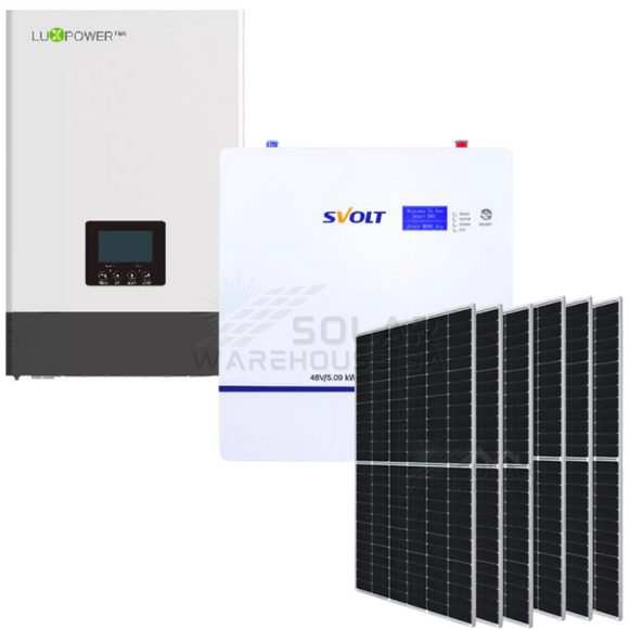 5Kw Mppt Luxpower Svolt 5.09Kwh Lithium Battery Wm Combo Backup Power Kit 6X 450W Solar Panels