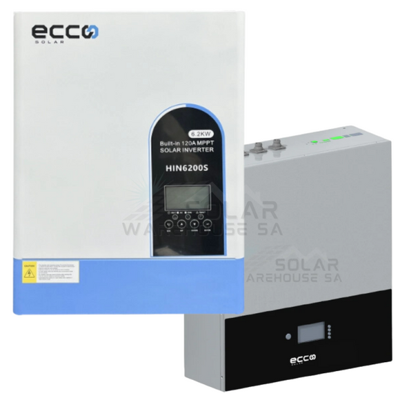 6.2Kva Ecco Pure Sine Wave Load Shedding Combo 6200 Watt 5.12Kwh Lithium Battery