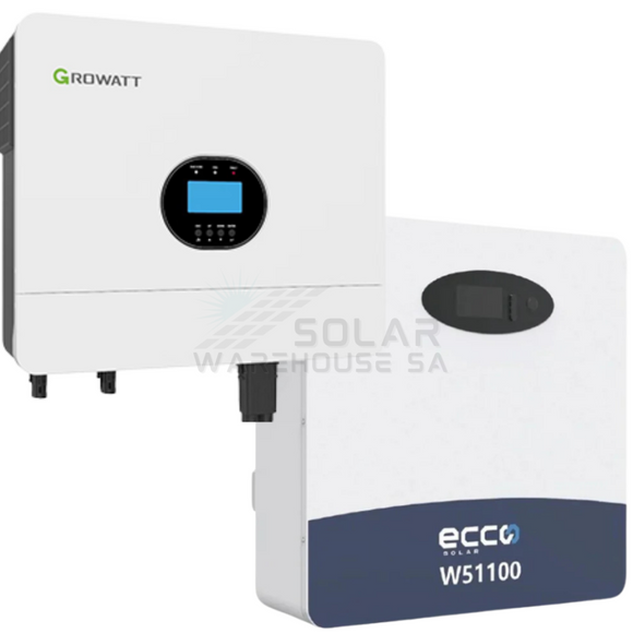 6Kw Mppt Growatt 5.12Kwh Lithium Battery Wm Combo Backup Power Kit