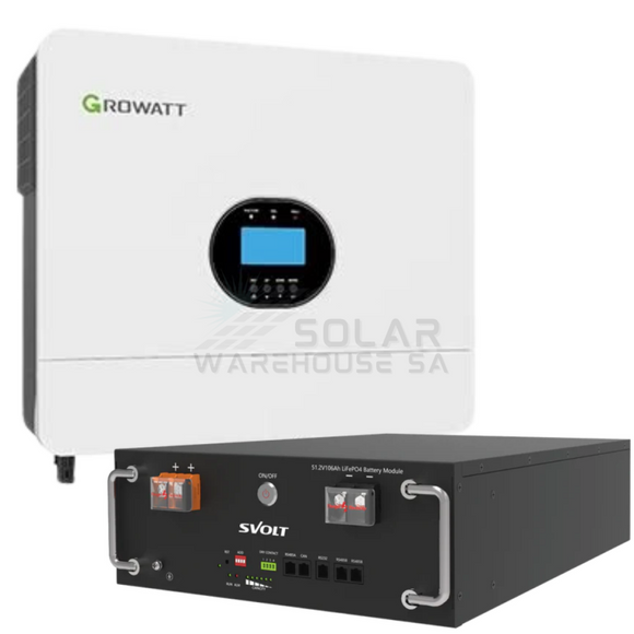 6Kw Mppt Growatt Load Shedding Svolt 5.09Kwh Combo Backup Power Kit