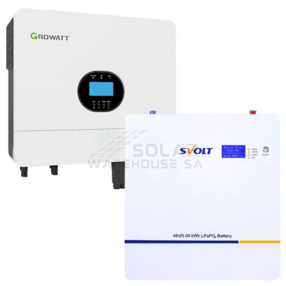 6Kw Mppt Growatt Svolt 5.09Kwh Lithium Battery Wm Combo Backup Power Kit