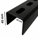 Rail Splice For PV Rails Galvanized Black Powder Coated - Solar Warehouse SA