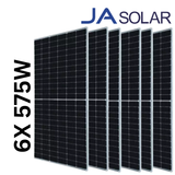 JA 575W Tier 1 Bifacial Mono Solar Panel (JAM66D42-575/MB) 6X PACK