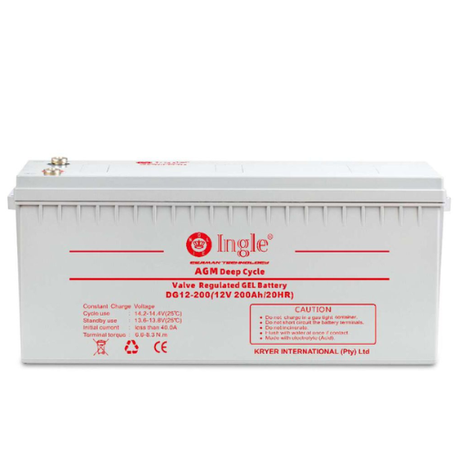 200 Ah 12v Ingle DG12-200 AGM Deep Cycle Valve Regulated Gel Battery - Solar Warehouse SA