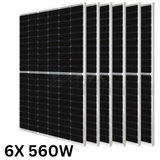 Megatron 560w Tier 1 Mono Solar Panel HZS-560W  (6X PACK)
