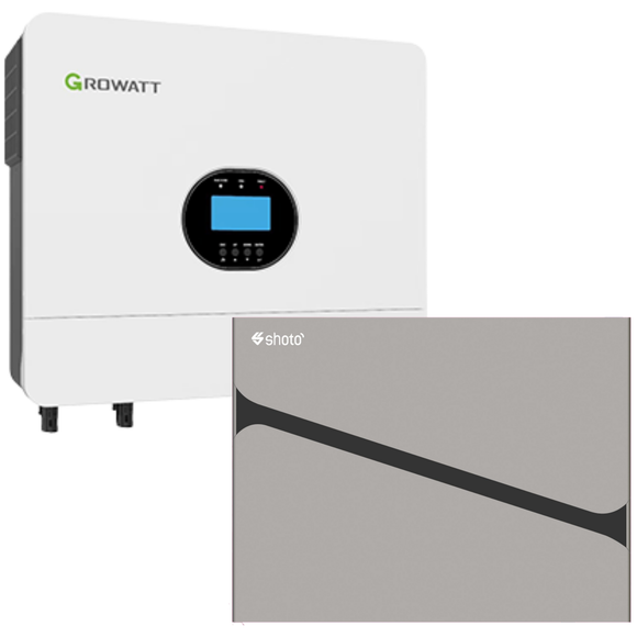6KW MPPT Growatt Shoto 5.12 Lithium Battery Combo Backup Power Kit