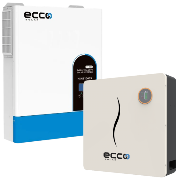 11KVA MPPT Pure Sine Wave Load shedding Combo Ecco 5.12 KWH AH Battery