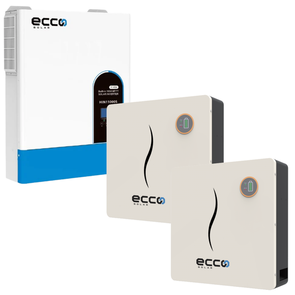 11KVA MPPT Pure Sine Wave Load shedding Combo 2 X Ecco 5.12 KWH AH Battery