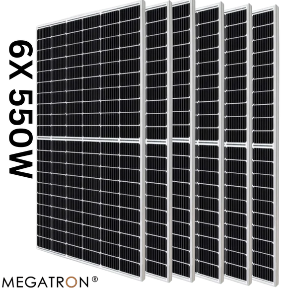 Megatron 550w Tier 1 Mono Solar Panel HZS-550W (6X PACK)