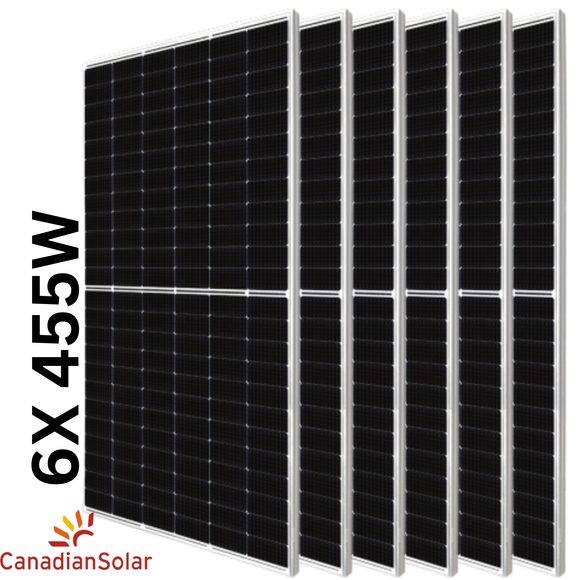 Canadian 455W Mono Solar Panel HiKu6 Mono (6X PACK)