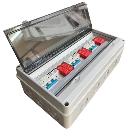 3  In 3 Out DC PV Populated Distribution Board Box