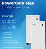 Hina Battery Lithium 16kW PowerGem Max NBAPGM16000 - Solar Warehouse SA