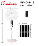 Condere 18" Solar Rechargeable Stand Fan FS40-D18 - Solar Warehouse SA
