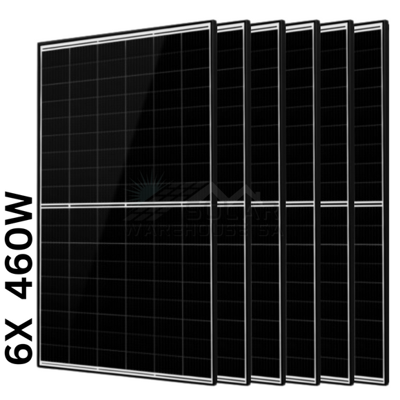 Canadian 460W Mono Solar Panel Hiku6 Perc (Black Frame) 6 Pack