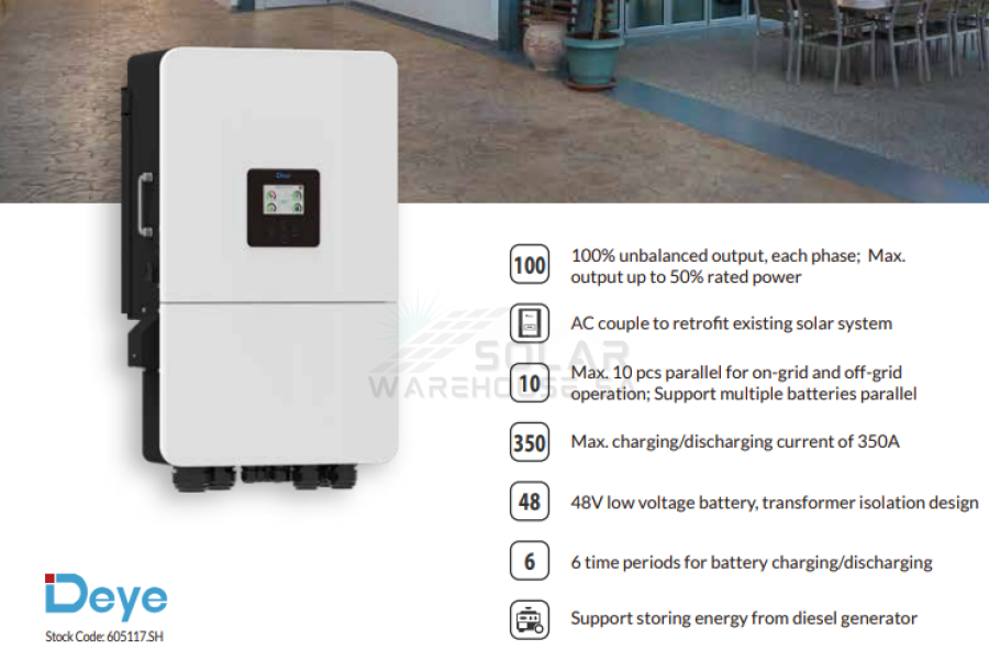 Deye 20Kw Three Phase Hybrid Inverter 48v (Low Voltage)– Solar