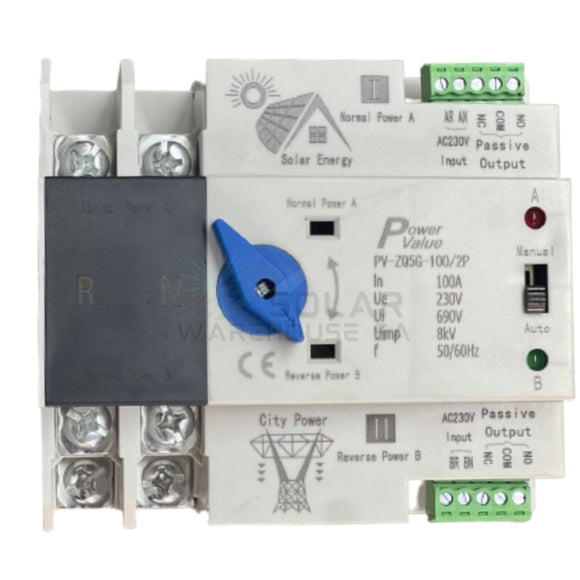 Dual Power Automatic Changeover Switch 100A