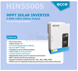 Ecco 5.5Kva/5500W Mppt Combo 5.12 Kwh Ah Battery 6X 360W Mono Solar Panels Inverter