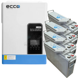 Ecco 5.5 Kva Pure Sine Wave Load Shedding Combo 5500 Watt 4 X 200 Ah Gel Battery