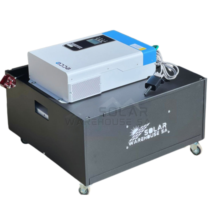 Ecco 5500VA 5500W Solar Ready Hybrid Inverter Trolley 4X 120AH Deep Cycle Gel Batteries Solar Warehouse SA