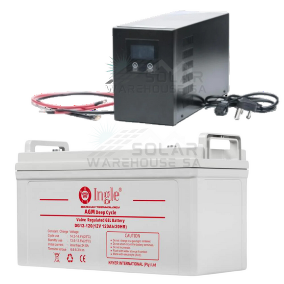 Ecco Pure Sine Wave Agm Battery Loadshedding Budget Combo 1500 Watt Hybrid Inverter 120 Ah