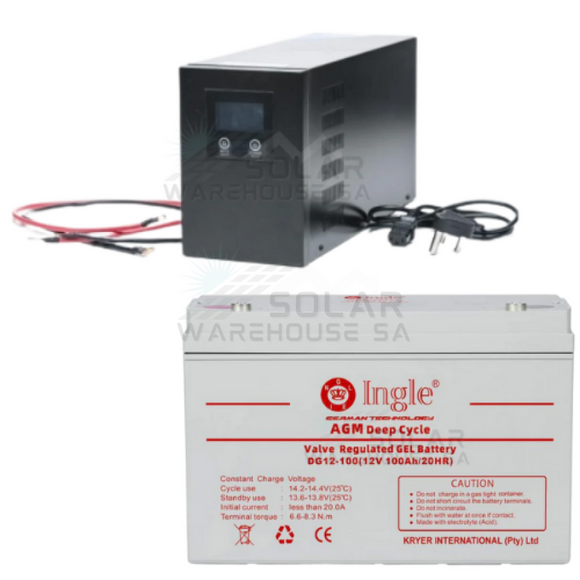 Ecco Pure Sine Wave Budget Combo 2000 Watt Hybrid Inverter 100 AH Battery