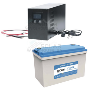 Ecco Pure Sine Wave Lithium Battery Loadshedding Budget Combo 1500 Watt Hybrid Inverter 100 Ah