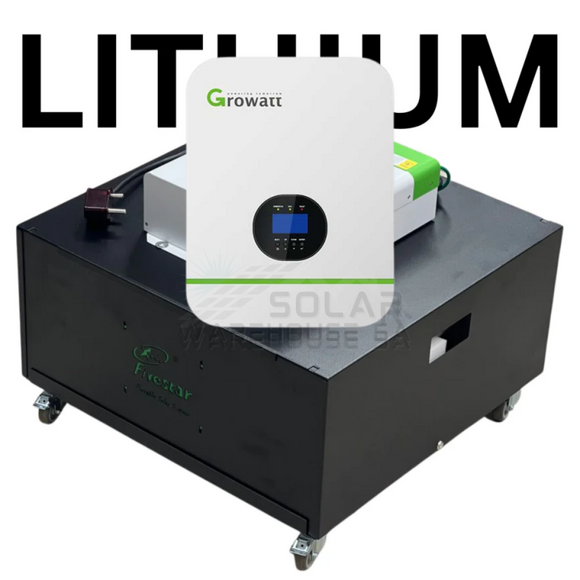 Growatt 300W Solar Ready Hybrid Inverter Trolley + 2.71 KWH A-GRADE Lithium Battery