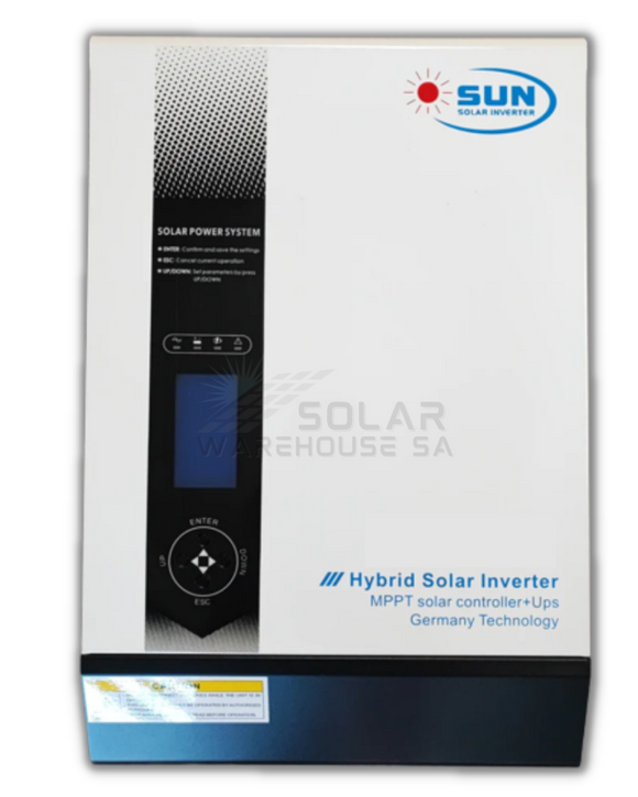 Hybrid Inverter 5KVA 5000W MPPT 24V -Sun Solar S-2350 Germany Tech - Solar Warehouse SA