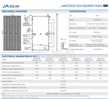 JA 550W MBB Half-Cell Module Monocrystalline Panel 6 Pack