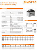 Sinotec 12V 100Ah Gel Battery Lab Series Hybrid Lab12110