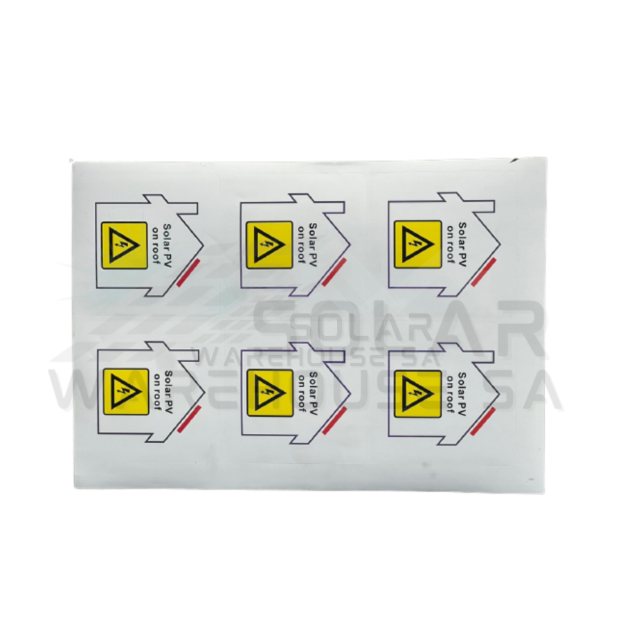 Solar Installation Stickers / Labels | Solar Warehouse SA