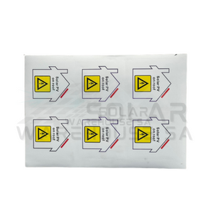 Solar Installation Stickers / Labels - Solar Warehouse SA