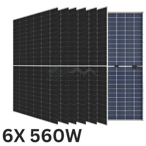 Sun 560W Double Glass Mono Solar Panel Gjm-560W (6 Pack)