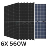 Sun 560W Double Glass Mono Solar Panel Gjm-560W (6 Pack)